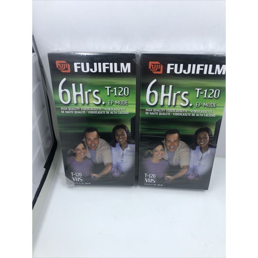 2- FUJI  6 Hour, NEW Blank VHS Tapes Lot Of 2 T-120 Sealed